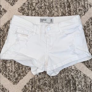 Abercrombie low rise white shorts